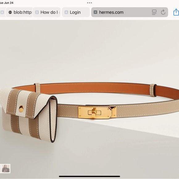 Hermes Accessories - Hermes Cream and Tan Leather Belts with Gold Buckles